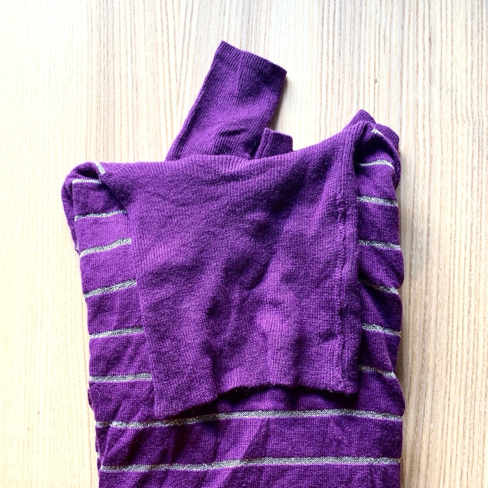 Express Wool Blend Striped Turtle Neck Sweater - image 2